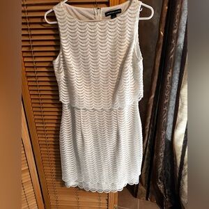 American Living Elegant lace Cream mini Sleeveless Dress
